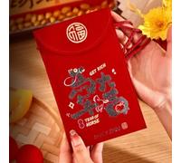 Tela roja para el Año Nuevo Chino 2026, Año de los caballos, bolsa bordada de la suerte con cierre a presión, bolsa de tela reutilizable Hongbao para niños y familia (A)