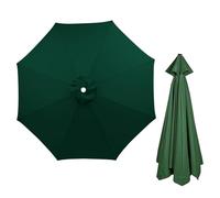 Tela Sombrilla Cubierta De Toldo De Repuesto Protección Solar, 2m2.7m3m Tela De Paraguas Recambio Sombrilla Multicolor, Grueso Y Fuerte, Impermeable Cubierta De Repuesto 6/8 Costillas(Green,8ribs/3m)