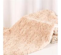Tela suave de piel sintética de 1cm de pelo corto, mezcla de felpa suave y grueso de 160x50cm for collares de abrigo, tela decorativa for juguetes, forro de tela artesanal(Apricot)