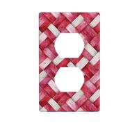 Tela tejida rosa acuarela con texturas trenzadas, cubierta de salida para interruptor de luz, placa de pared decorativa de 1 banda para cocina, baño, tamaño 7 x 11,4 cm