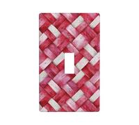 Tela tejida rosa acuarela con texturas trenzadas, cubierta decorativa para interruptor de luz, 1 banda, placa de pared para cocina, granja, dormitorio, baño, decoración artística