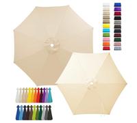 Tela Toldo Exterior de Repuesto para Sombrillas Jardin Grandes, 2m 3.0m 4.0mToldo Impermeable Exterior Parasol Terraza Sombrilla de Patio 6/8 Varillas Solo Tela(Beige,8-RIBS-6.6FT/2.0m)