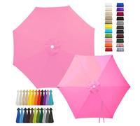 Tela Toldo Exterior de Repuesto para Sombrillas Jardin Grandes, 2m 3.0m 4.0mToldo Impermeable Exterior Parasol Terraza Sombrilla de Patio 6/8 Varillas Solo Tela(Pink,8-RIBS-9.8FT/3.0m)