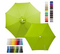 Tela Toldo Exterior de Repuesto para Sombrillas Jardin Grandes, 2m 3.0m 4.0mToldo Impermeable Exterior Parasol Terraza Sombrilla de Patio 6/8 Varillas Solo Tela(Light Green,8-RIBS-8.2FT/2.50m)