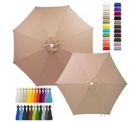 Tela Toldo Exterior de Repuesto para Sombrillas Jardin Grandes, 2m 3.0m 4.0mToldo Impermeable Exterior Parasol Terraza Sombrilla de Patio 6/8 Varillas Solo Tela(Champagne,8-RIBS-11.5FT/3.50m)