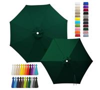 Tela Toldo Exterior de Repuesto para Sombrillas Jardin Grandes, 2m 3.0m 4.0mToldo Impermeable Exterior Parasol Terraza Sombrilla de Patio 6/8 Varillas Solo Tela(Dark Green,8-RIBS-11.5FT/3.50m)