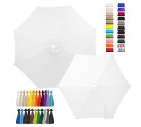 Tela Toldo Exterior de Repuesto para Sombrillas Jardin Grandes, 2m 3.0m 4.0mToldo Impermeable Exterior Parasol Terraza Sombrilla de Patio 6/8 Varillas Solo Tela(White,6-RIBS-9.8FT/3.0m)