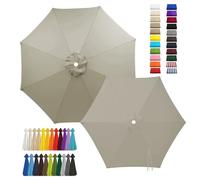 Tela Toldo Exterior de Repuesto para Sombrillas Jardin Grandes, 2m 3.0m 4.0mToldo Impermeable Exterior Parasol Terraza Sombrilla de Patio 6/8 Varillas Solo Tela(Light Gray,8-RIBS-8.2FT/2.50m)