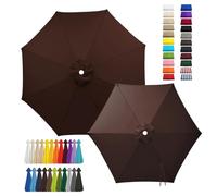 Tela Toldo Exterior de Repuesto para Sombrillas Jardin Grandes, 2m 3.0m 4.0mToldo Impermeable Exterior Parasol Terraza Sombrilla de Patio 6/8 Varillas Solo Tela(Coffee,8-RIBS-8.2FT/2.50m)