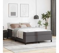 Tela transpirable marco rectangular moderno Gris 203 x 160 x 55 cm | Cama King Size 160x200 con Colchón Gris Tela, Estructura de Madera con Cabecero, Base de Sommier Resistente 280kg, Marco de