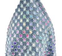 Tela vaquera con agujeros rotos, tela lavada tinte anudado de colores for chaqueta, costura artesanal hecha a mano, azul grueso y negro(Light blue)