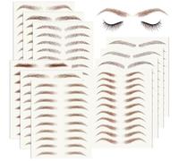 TELAIN 10 hojas de 98 pares de pegatinas de tatuaje de cejas, resistentes al agua 4D similares al cabello natural tatuaje cejas, pegatinas de maquillaje de cejas despegables para mujeres y niñas,