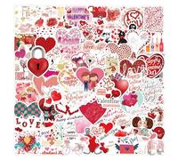 TELAIN 100 pegatinas de San Valentín para niños, pegatinas de corazón para manualidades, tarjetas y regalos, perfectas para actividades escolares y de San Valentín