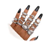 TELAIN 14 piezas de anillos gruesos dorados para mujer chapado en oro de 14k, anillos de cúpula gruesos, anillos abiertos apilables, joyería minimalista contemporánea idea de regalo