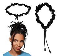 TELAIN 2 gomas elásticas de seda para el pelo, puño hinchable, bandas ajustables para rastas, gomas elásticas para el pelo, bandas elásticas gruesas, moños para el pelo