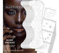 TELAIN 20 Piezas Pecas Brillantes Tattoo Facial, Adhesivos Faciales Impermeables Plateados, Parches De Maquillaje DIY Para Festivales, Amigables Para Niños Y Duraderos