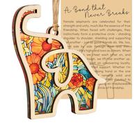 TELAIN Elefante de la amistad, adorno de Pascua con tarjeta de historia, regalos para mujeres, hermanas, compras de Pascua, decoración especial, regalos de amistad para mujeres, atrapadores solares