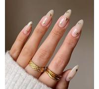 TELAIN Juego de 24 uñas postizas para pegar con cobertura completa, con 12 tamaños, incluye lima de uñas, adhesivo de gelatina, reutilizables