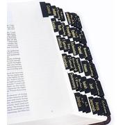 TELAIN Registros bíblicos, 72 registros bíblicos laminados para mujeres y hombres, fáciles de leer y colocar, gran impresión de libros bíblicos, accesorios de estudio bíblico (negro)