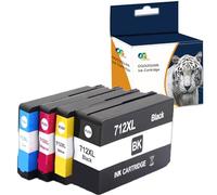 Teland - Cartouch de tinta para HP 712XL 712 compatible con HP 712 XL 712xl para HP DesignJet T210 HP DesignJet T230 HP DesignJet T250 HP DesignJet T630 HP DesignJet T650 (negro, cian, magenta,