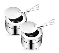 TELANKS 2 recipientes para pasta de combustión, quemador de pasta de acero inoxidable, quemador portátil para fondue, recipiente para fondue, calentador de alimentos o platos de Chafing