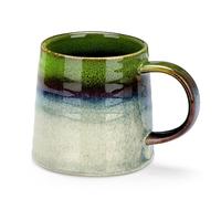 TELANKS Taza de café grande, tazas de capuchino, taza de café de porcelana de 500 ml, taza de té grande con asa, taza de capuchino de porcelana, café, leche, taza de té (verde)