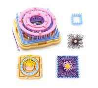 Telar de flores, juego de telares de tejer de 9 piezas Kits de artesanía de hilo de lana DIY Herramienta para calcetines Guantes Sombreros (A)