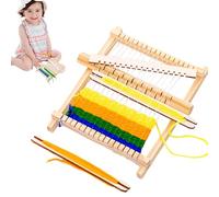 Telar de Madera - Madera Natural 20,8x19,3 cm para Principiantes | Herramienta de Artesanía de Tejido | Actividad DIY para Padres e Hijos y Desarrollo de Habilidades