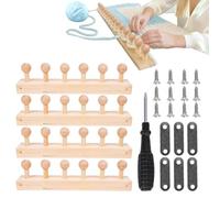 Telar de techo de punto grueso, 134,5 cm, kit de construcción de marco de madera ajustable | Herramienta de tejer extra grande para hilo grueso para principiantes | Kit portátil de bricolaje con