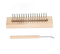 Telar de tejer de madera con gancho para telar, set de telar de tejer de madera para bufandas, calcetines, gorros y chales, kit de tejido DIY de madera de haya con gancho de acero