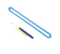 Telar largo de punto azul de 58 cm con alfileres y herramienta de ganchillo, máquina de ganchillo para bufandas tejidas a mano, mantas, 26/36/47/58 dientes, juego de telares para tejer tú mismo
