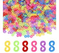 Telar S Clips 500pcs Loom Band Cierres Coloridos Lazos de Goma Herramienta Recarga S Clips Loops Pulsera Lazos de Plástico para Pulseras De La Joyería Que Hace La Accesorios Herramienta (Colorido)