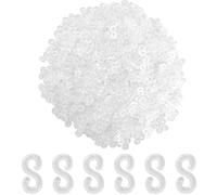 Telar S Clips 500pcs Loom Band Cierres Coloridos Lazos de Goma Herramienta Recarga S Clips Loops Pulsera Lazos de Plástico para Pulseras De La Joyería Que Hace La Accesorios Herramienta (Blanco)