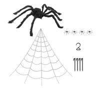 Telaraña Halloween Decoración LED Araña Enorme Reutilizable