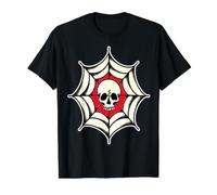 Telaraña Tatuaje Cráneo Telaraña Camiseta gráfica económica, Hombre, Negro, XL