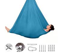 Telas Aereas AéReo, Hamaca de Yoga 2 en 1 y Columpio, Carga MáX. 200 KG, TamañO 1,5 X 2,8 M, Incluye Accesorios de Montaje (verde oscuro)