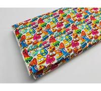Telas de MOSTRUOS, telas de popelin de algodón 100%, manualidades y labores, tejidos infantiles, 1 metro x 140 cms