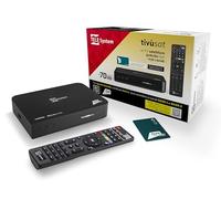 TELE System Decodificador satélite TS9019HEVC,tarjeta inteligente Tivùsat Classic incluida,certificado DAZN,más de 70 canales HD gratuitos,Serie A en DAZN1 y DAZN2,actualización automática de canales.