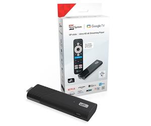 TELE System UP Stick Google TV 4K UHD HDMI,Wi-Fi de doble banda,Dolby Vision/Atmos,Asistente de Google,32 GB,HDR10+,mando a distancia con control por voz 2 en 1, streaming de los canales más populares