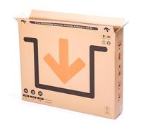 TELECAJAS | 6 Cajas 81x13x69 cm Cuadros y Televisores | Robusta Doble Onda Reforzada | Modelo A - TV hasta 37' pulgadas | Regalo Cinta Adhesiva 66 m | Pack de 6 cajas + Precinto