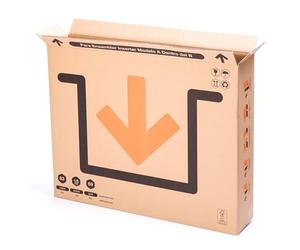 TELECAJAS | 6 Cajas 81x13x69 cm Cuadros y Televisores | Robusta Doble Onda Reforzada | Modelo A - TV hasta 37' pulgadas | Regalo Cinta Adhesiva 66 m | Pack de 6 cajas + Precinto