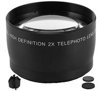 Teleconversor Cámara Lente Auxiliar Lente Teleobjetivo Lente Gran Angular 2X con Vidrio óptico para Lente de Cámara con Diámetro de Filtro de 55 Mm / 2,2 Pulgadas