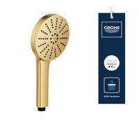 Teleducha GROHE Vitalio Joy+ 120, 3 chorros: Lluvia, Jet, Booster (⌀ 120 mm, ahorro de agua 7,9 l/min, antiquemaduras, montaje universal, mín. 1 bar), Oro, 134864GN00