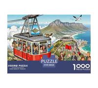 Teleférico de la Table Mountain en Ciudad del Cabo Puzzle De Madera Impermeable DIY Puzzles De 1000 Piezas para Adultos Colorido Rompecabezas Juegos Desafiantes