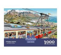 Teleférico de la Table Mountain en Ciudad del Cabo Puzzle De Madera Impermeable Puzzles De 1000 Piezas Regalos para Adultos Desafiante Y Estimulante Rompecabezas Decoración del Hogar