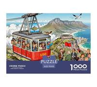 Teleférico de la Table Mountain en Ciudad del Cabo Puzzle De Madera Impermeable Puzzles De 1000 Piezas para Adultos Imposible Rompecabezas para Decoración del Hogar