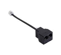 Telefonbuchsen Splitter, Kabel Adapter, RJ11 Doppel Port, Festnetz Weiche, | Telefonbuchsen Splitter für Festnetz, Kabel Adapter für Leitungen, Koppler | Kunststoff Gehäuse mit vergoldeten Kontakten