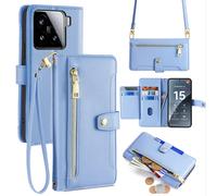 Telefonía Móvil para Xiaomi 15 ,Banda Funda Superficie Tarjetas Polipiel En Azul