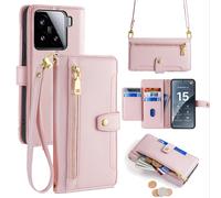 Telefonía Móvil para Xiaomi 15 ,Banda Funda Superficie Tarjetas Polipiel en Rosa