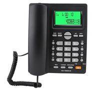 Teléfono Alámbrico,teléfono Fijo con Cable Hotel/Oficina/Domicilio,Línea Fija con Botón Grande, Marcación Rápida,Función de Almacenamiento de Números,Identificador Llamadas(Negro)